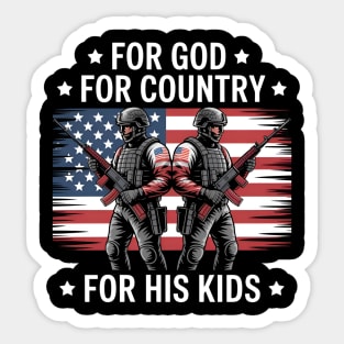 For God Country His Kids Faith Freedom Family Military Dad Sticker
